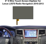 New 8" / 8-Pin Touch Screen LCD Glass for Lexus GX400/ GX460/ LS460/ LS600H Navigation Radio 2010 2011 2012