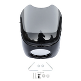 Universal Motorcycle 7" Cafe Racer Headlight Fairing & Windshield Screen Cover