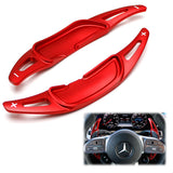 Red Steering Wheel Metal Paddle Shifter Extensions for 2015-up Mercedes A45 C63 E53 E63
