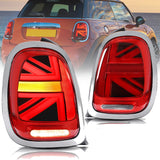Chrome LED Tail Lights With Sequential for 2014-2019 BMW Mini F-Series F55/56/57