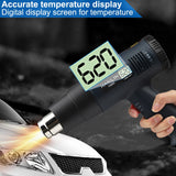 Professional 2500W Heat Gun Electric Hot Air Gun Dual Temperature LCD Display 4 Nozzles Tool