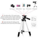 Professional Camera Tripod Stand Holder Mount For iPhone Samsung Cell Phone + Bag