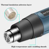 Professional 2500W Heat Gun Electric Hot Air Gun Dual Temperature LCD Display 4 Nozzles Tool