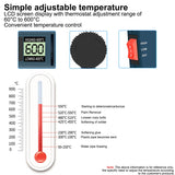 Professional 2500W Heat Gun Electric Hot Air Gun Dual Temperature LCD Display 4 Nozzles Tool