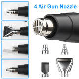Professional 2500W Heat Gun Electric Hot Air Gun Dual Temperature LCD Display 4 Nozzles Tool