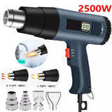 Professional 2500W Heat Gun Electric Hot Air Gun Dual Temperature LCD Display 4 Nozzles Tool