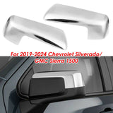 Chrome Top Half Mirror Covers for 2019-2024 Chevy Silverado / GMC Sierra 1500
