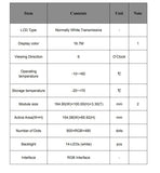 7" LCD Display Screen with Touch Digitizer Panel 800×480 40 Pins RGB Interface