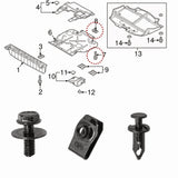 M6 Engine Under Cover Splash Shield Guard for Toyota Body Bolts U-nut Clips