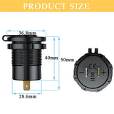 5v 4.8A Car Cigarette Lighter Socket Dual USB Port Charger Power Outlet LED ABS