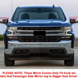 Chrome Top Half Mirror Covers for 2019-2024 Chevy Silverado / GMC Sierra 1500