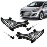 Pair DRL Bumper Fog Lights Lamp for 2014-16 Hyundai Elantra
