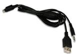 GROM Audio 35USB AUX-in 3.5mm Audio and 5V USB Charging Cable, 5FT