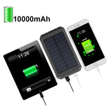 Portable External Solar Power Bank + Flash Light 2USB Battery Charger for Cell Phone Survival Camping