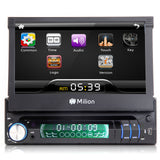 7" 1DIN In Dash Digital Touch Screen Detachable Front Panel Motorized DVD Player