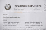 Genuine BMW E46 E39 E53 X5 Navigation MP3 AUX Auxiliary Audio Input Adapter Kit for iPod iPhone Android