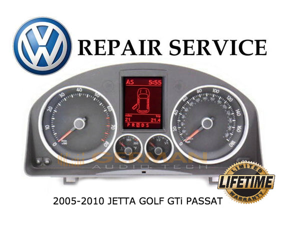 Repair Service for 2005 - 2010 Volkswagen VW Jetta GTi Golf Speedometer Instrument Cluster