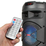 Portable Party Bluetooth PA Loudspeaker Rechargeable Dual Subwoofer With Karaoke Microphone Remote