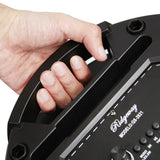 Portable Party Bluetooth PA Loudspeaker Rechargeable Dual Subwoofer With Karaoke Microphone Remote