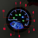 LCD Digital Motorcycle Speedometer Tachometer Cafe Racer moto Odometer 12000RPM