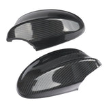 Pair Carbon Fiber Side Mirror Cover Cap for 05-08 BMW E90 E91 328i 335i Pre-LCI