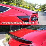 Premium Gloss Carbon Fiber Rear Trunk Lip Kit for Tesla Model 3 Spoiler Wing Performance