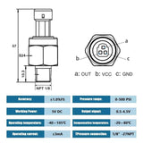 1/8 NPT Thread Pressure Transducer Sensor 500 PSI for Oil Fuel Water Air – product image 3