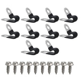 10x Rubber Coated Insulated Cable Clamps-Metal Wire Clamps for 3/16" Line Tube – product image 2