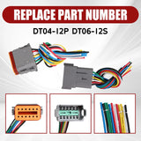 18 Pin 12 AWG Assembled Waterproof Connector 6 Inch Wire Kit – product image 3