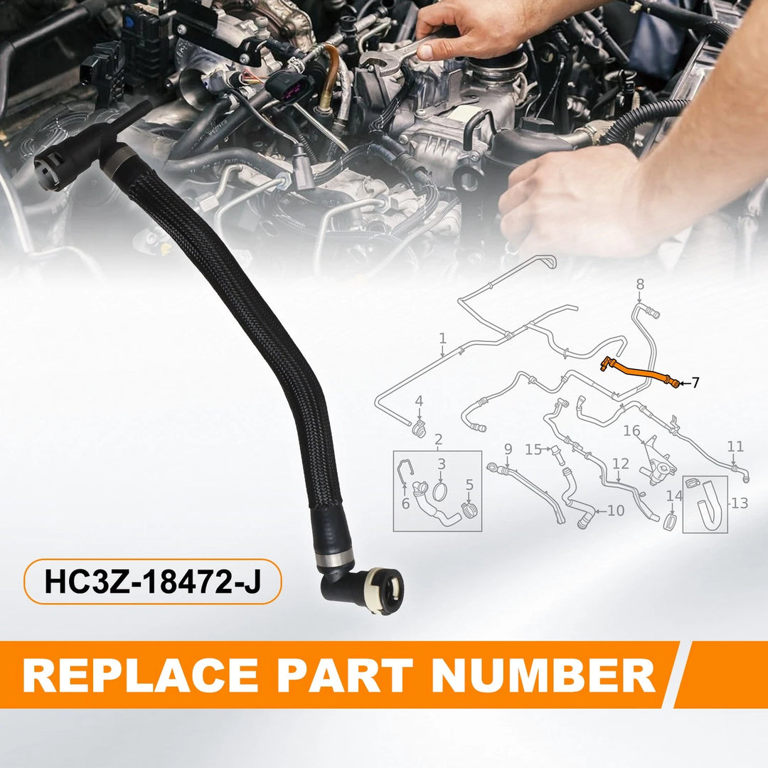 1x Heater Hose Fit for 2017-2022 Ford F-250 F-350 Super Duty HC3Z-18472-J – product image 3