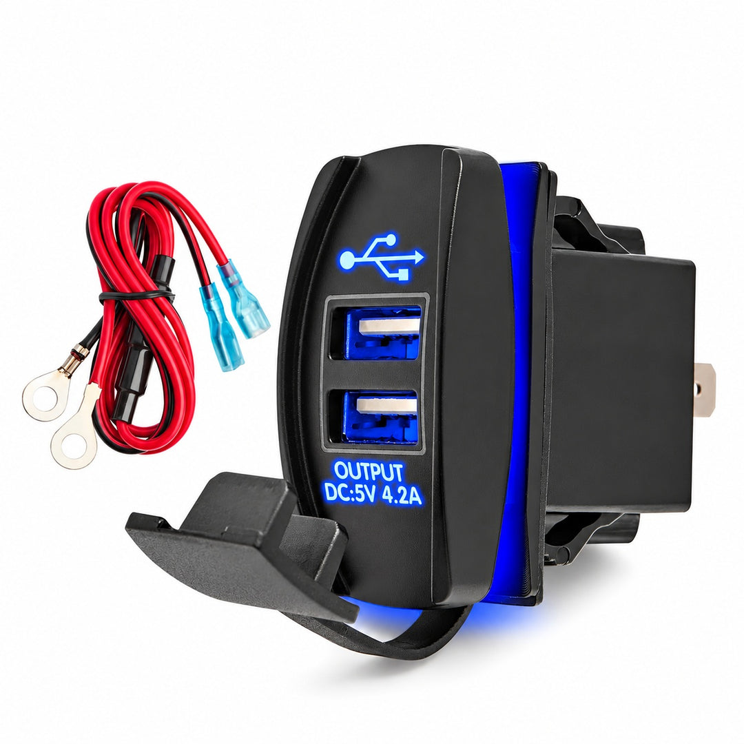 Dual USB Rocker Switch Charger for Polaris RZR Ranger UTV 4.2A - view 1