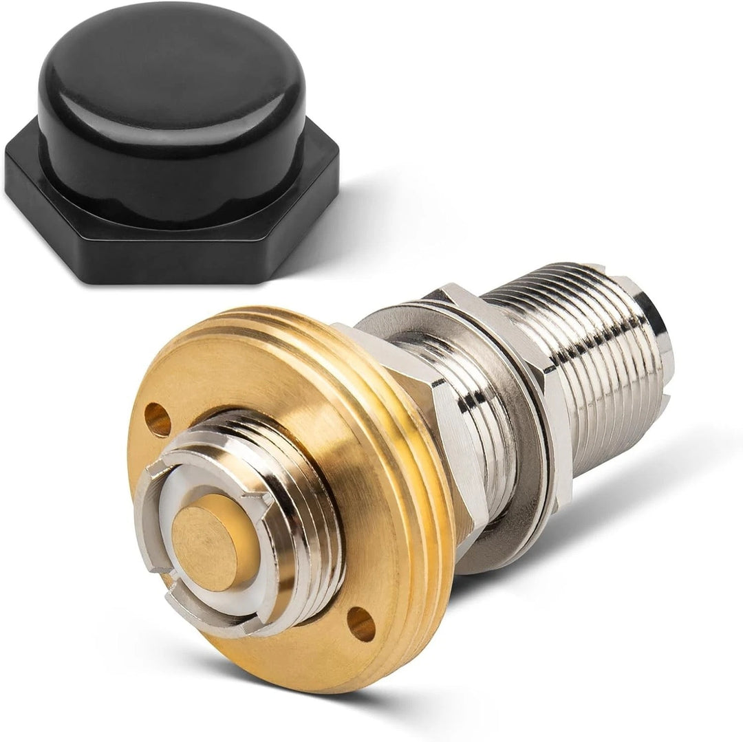 NMO-to-PL-259 Coax Connector Mount with Weather Cap for CB Ham Radio - view 1