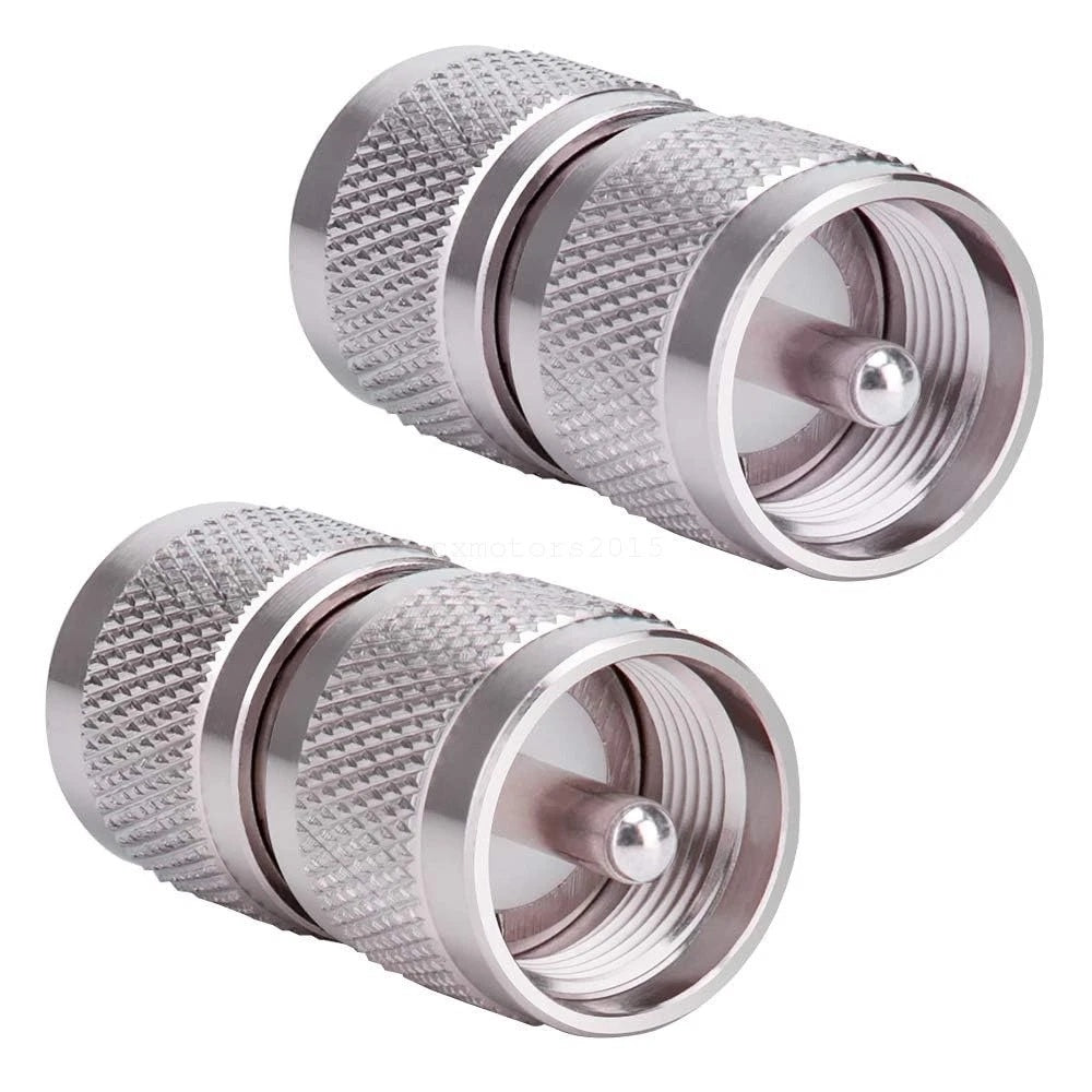 2-Pack UHF PL-259 Male-to-Male Coax Adapters for CB Ham Radio - view 1
