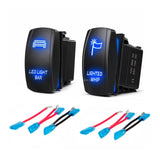 2-Piece Blue LED Rocker Switch Set for Polaris Can-Am Maverick ATV UTV - view 1