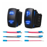 2-Piece Blue LED Rocker Switch Set for Polaris Can-Am Maverick ATV UTV - view 2