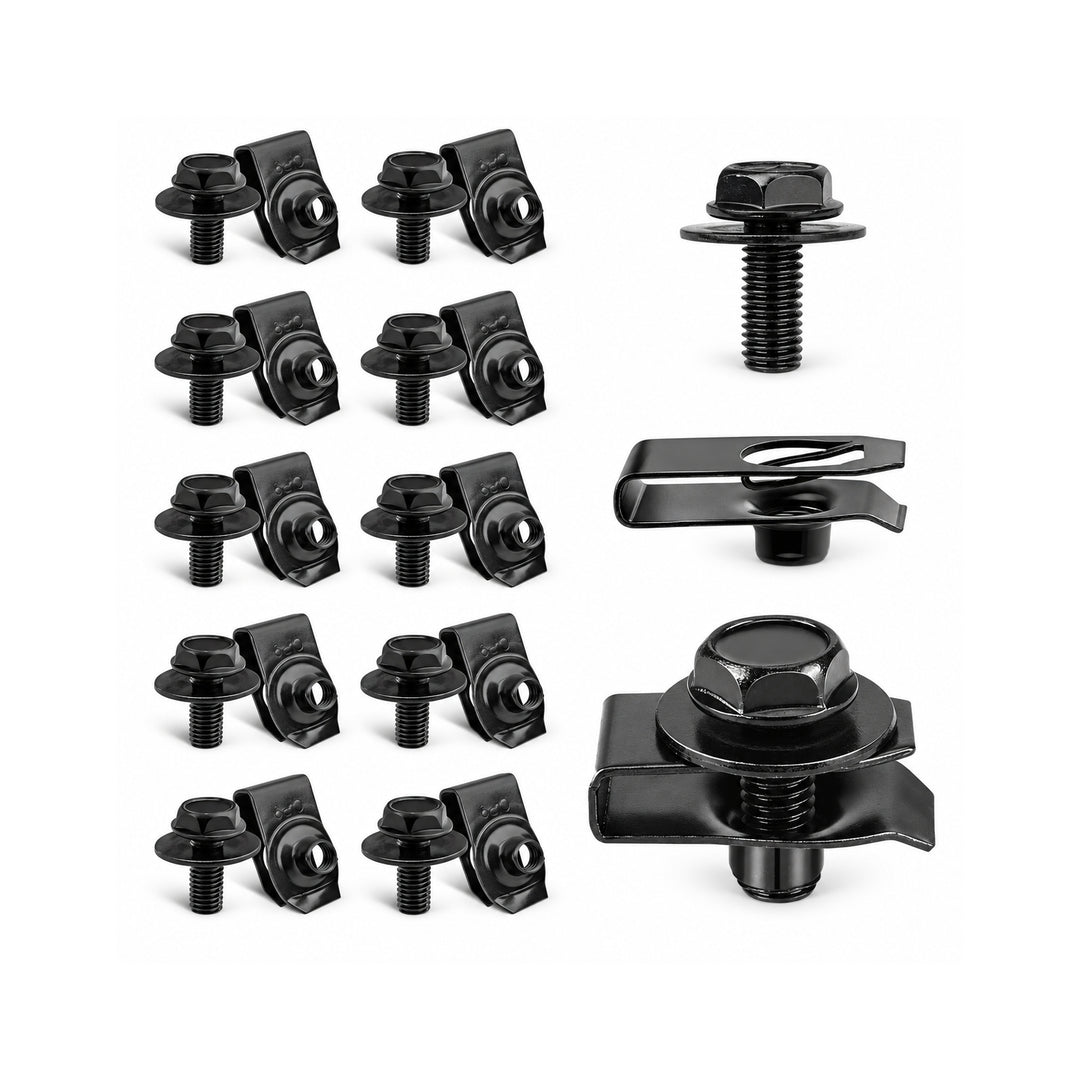 20-Piece M6-1.0 Body Bolt and U-Nut Clip Set for Chevrolet Cadillac Buick Trucks - view 1