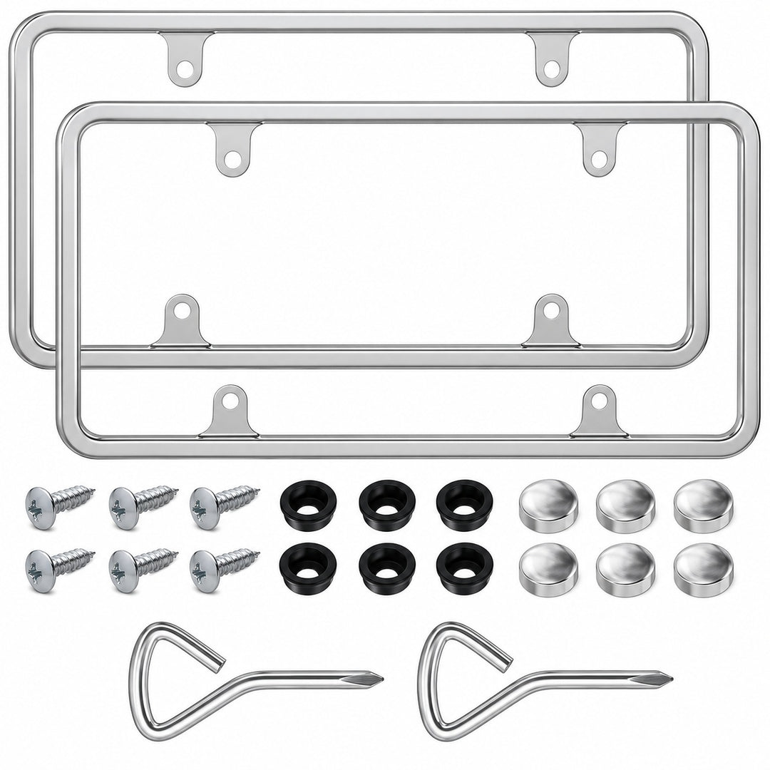 2-Pack Stainless Steel License Plate Frames for Nissan Altima 12x6 Inch - view 1