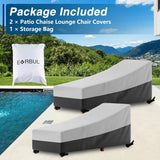 2x Patio Furniture Covers Waterproof Garden Patio Chaise Lounge 420D – product image 2