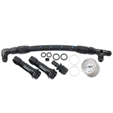6AN Dual-Feed Braided Carburetor Fuel Line with Gauge, 7/8-20 Outlets – view 1