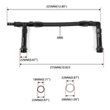 6AN Dual-Feed Braided Carburetor Fuel Line with Gauge, 7/8-20 Outlets – view 2