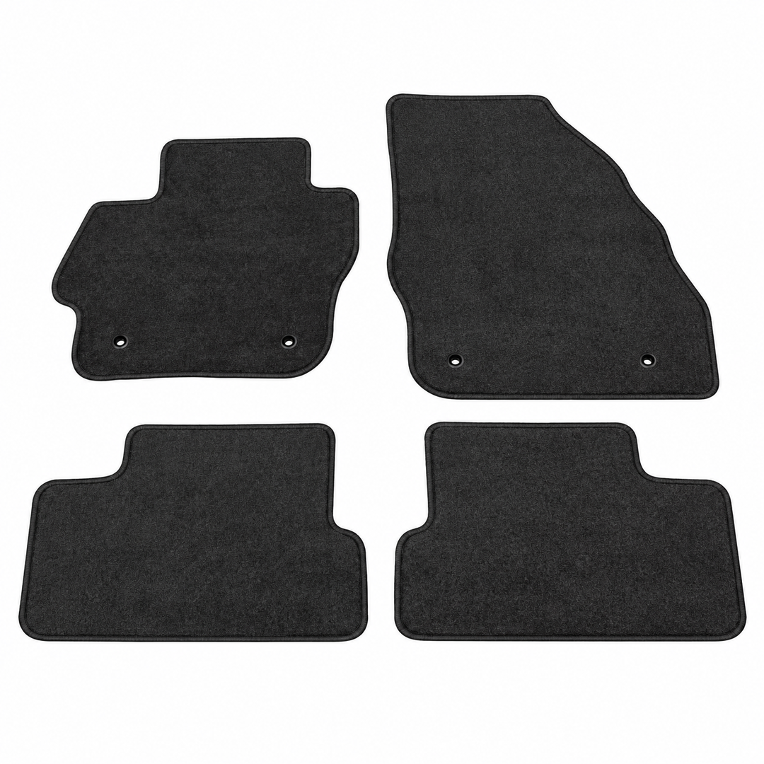 4-Piece Gray Nylon Floor Mats for 2010–2013 Mazda 3 on white background
