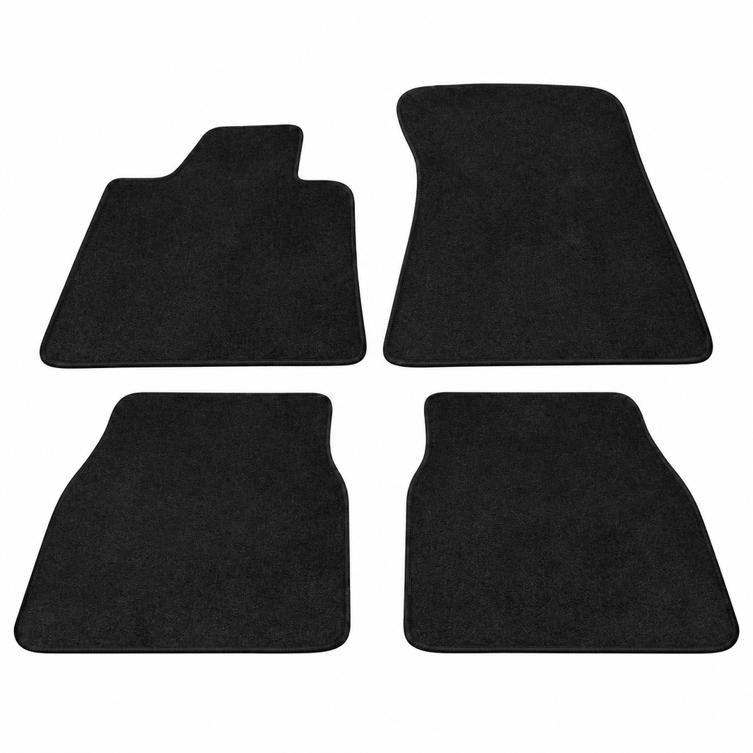 4-Piece Nylon Floor Mat Set for 1984–1991 BMW E30 Coupe – Black on white background
