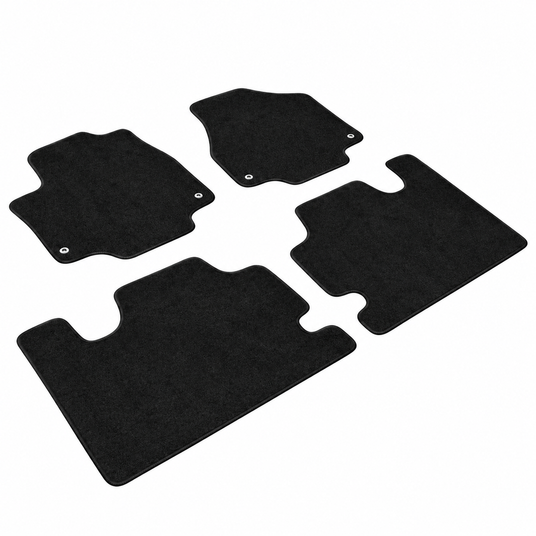 Black Nylon Floor Mats for 2017–2021 Chrysler Pacifica — 4 Pieces on white background