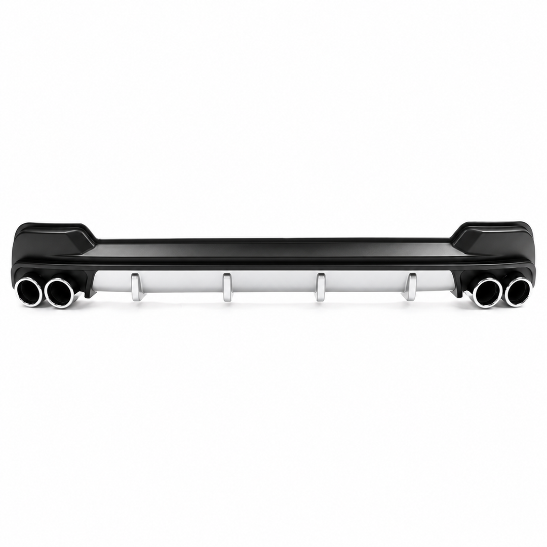 Rear Diffuser with Silver Trim & Faux Tips for 2020–2026 Toyota Corolla L, LE & XLE on white background