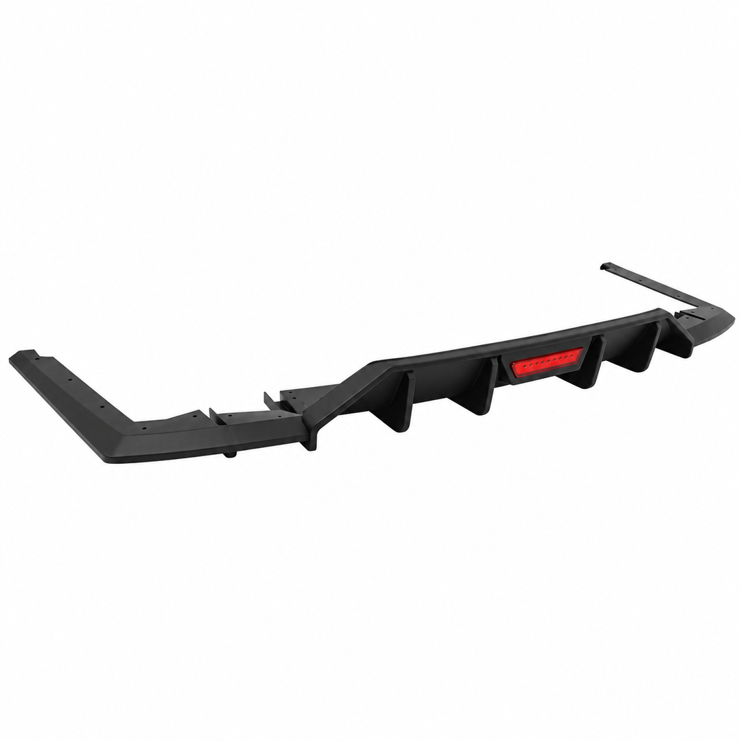 Matte Black Rear Diffuser with LED Brake Light for 2021–2023 Hyundai Elantra on white background