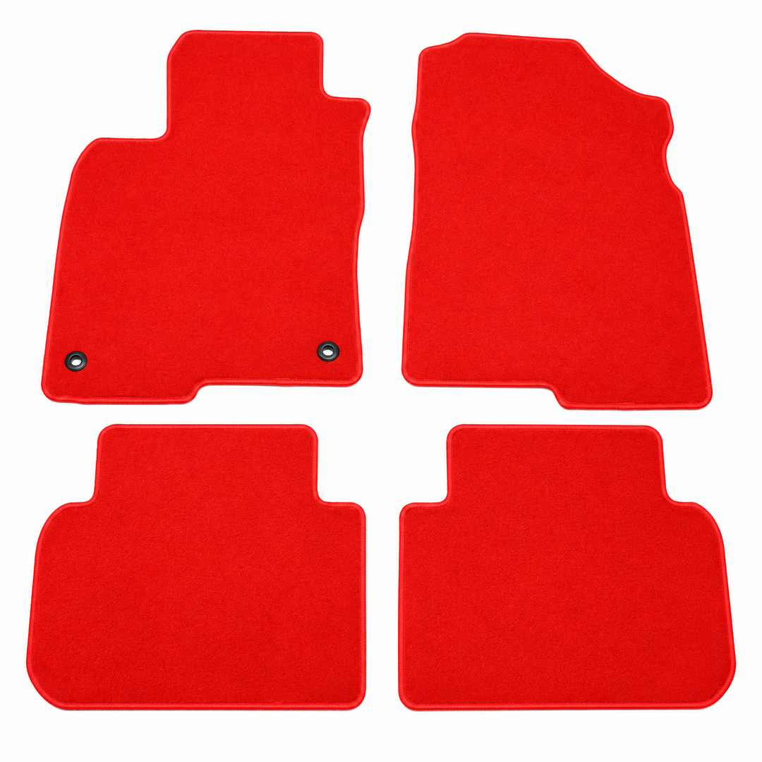Red Nylon Floor Mats for Honda Civic & Acura Integra — 4 Pieces on white background