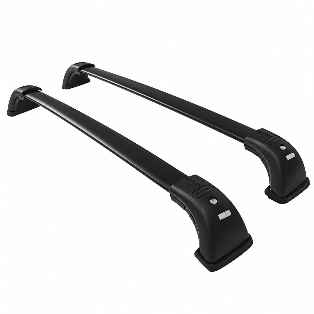 Black Aluminum Roof Rack Cross Bars for 2014–2019 Toyota Highlander on white background