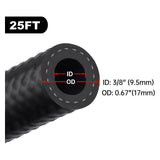 25FT Fuel Hose Line 3/8" ID Push Lock NBR Rubber SAE 30R7 300PSI - product image 2