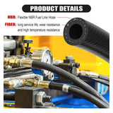 25FT Fuel Hose Line 3/8" ID Push Lock NBR Rubber SAE 30R7 300PSI - product image 3