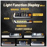 for 1999-2002 Silverado 00-06 Tahoe Black Projector Headlights+LED Bumper Lamps GM2521173 - product image 3